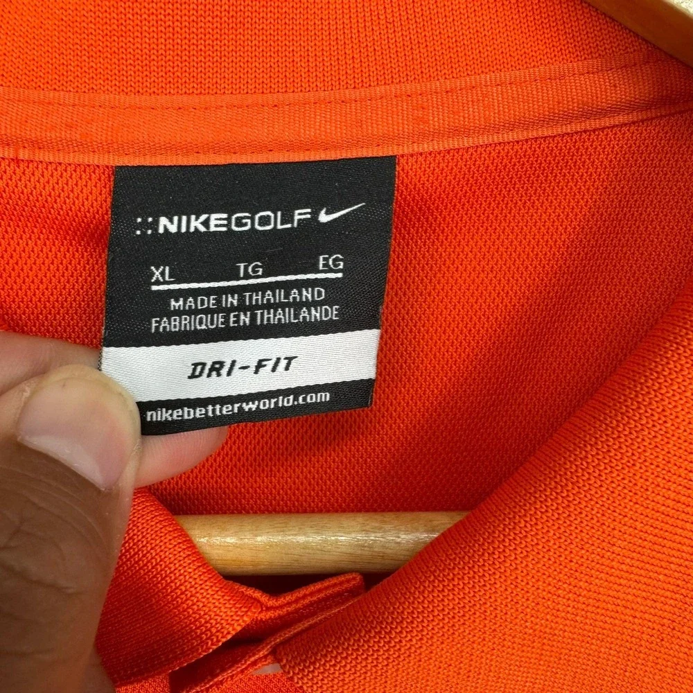 Nike Golf Dri-Fit‎ Polo Shirt XL Orange Shock Top Men's Athletic Golf